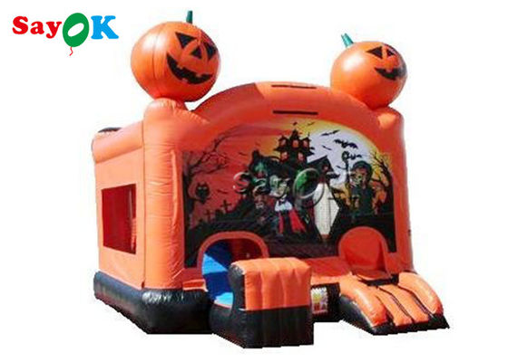 হ্যালোইন কুমড়ো inflatable বাউন হাউস সিল্ক প্রিন্টিং