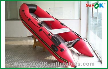 লাল পিভিসি Inflatable নৌকা পিভিসি Tarpaulin Inflatable মাছ ধরার নৌকা