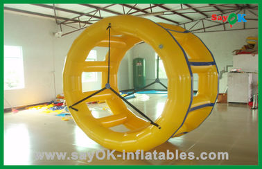 হলুদ মজার রোলিং Inflatable জল খেলনা, ওয়াটার পার্ক সরঞ্জাম