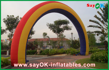 প্রচারমূলক রেনবো Inflatable চার্চ ক্রিসমাস Inflatable Archway W7m * H4m