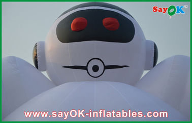 বিজ্ঞাপন জন্য আউটডোর হোয়াইট 10 মিটার Inflatable রোবট Inflatable কার্টুন অক্ষর