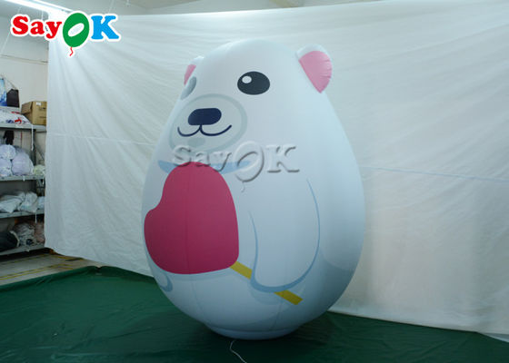 2m Inflatable হলিডে সজ্জা সাদা কার্টুন চরিত্র পিভিসি বিয়ার কার্টুন