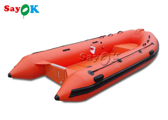 আউটবোর্ড মোটর সহ 12.8ft 390cm লাল পিভিসি Inflatable নৌকা