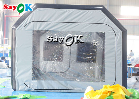 পরিষ্কার inflatable তাঁবু 8x4x3mH কালো পোর্টেবল inflatable বায়ু তাঁবু বায়ুরোধী গাড়ী স্প্রে বুথ