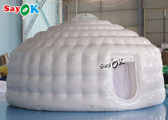 Inflatable Igloo Tent Dome 4.6m 15ft বায়ুরোধী আউটডোর পার্টি ডোম Inflatable Yurt Tent