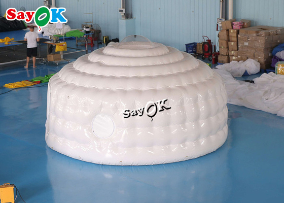 Inflatable Igloo Tent Dome 4.6m 15ft বায়ুরোধী আউটডোর পার্টি ডোম Inflatable Yurt Tent
