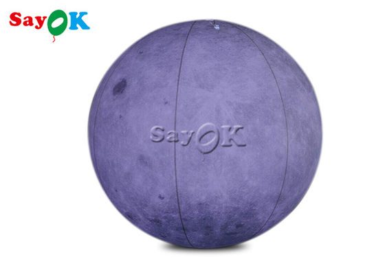 স্পেস থিম স্টেজ ডেকোরেশনের জন্য 0.2mm PVC 6.6ft জায়ান্ট লেড ইনফ্ল্যাটেবল মুন লাইট বেলুন