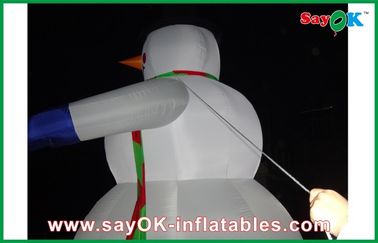 আউটডোর 5m দৈত্য আলোর Inflatable ক্রিসমাস স্নোম্যান অলংকরণ