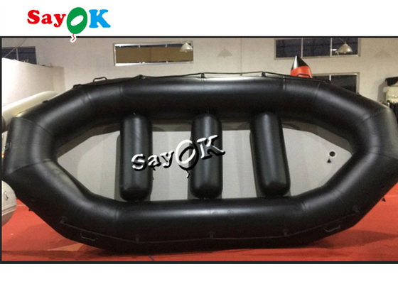 SGS PVC Inflatable নৌকা 4.85m কালো ছোট জল খেলা রাবার রাফটিং বোট
