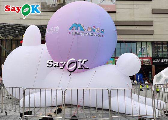 RGB নেতৃত্বাধীন আলোর সাথে inflatable Bunny Bunnies inflatable কার্টুন অক্ষর বহিরঙ্গন মল সজ্জা