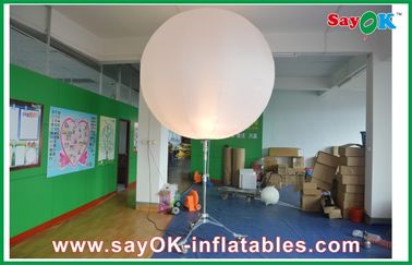 2m DIA Inflatable আলোর অলংকরণ, বিজ্ঞাপন জন্য নাইলন কাপড় দিয়ে সাদা LED স্ট্যান্ড বল
