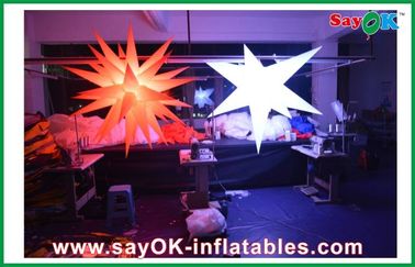 190 টি অক্সফোর্ড কাপড় পার্টি দৈত্য Inflatable সজ্জা স্টার LED আলোর সাদা