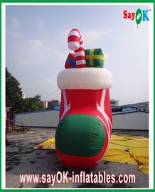 লাল Inflatable হলিডে সজ্জা ক্রিসমাস মোজা কাস্টমাইজড