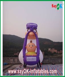 ব্লো আপ কার্টুন চরিত্র মিষ্টি ২ মিটার - ৮ মিটার inflatable কার্টুন পিভিসি বেগুনি সাদা বিজ্ঞাপনের জন্য