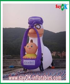 ব্লো আপ কার্টুন চরিত্র মিষ্টি ২ মিটার - ৮ মিটার inflatable কার্টুন পিভিসি বেগুনি সাদা বিজ্ঞাপনের জন্য