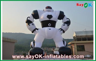 সাদা / কালো Inflatable কার্টুন অক্ষর, অক্সফোর্ড কাপড় Inflatable রোবট