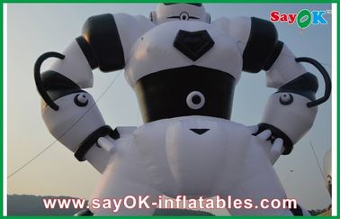 সাদা / কালো Inflatable কার্টুন অক্ষর, অক্সফোর্ড কাপড় Inflatable রোবট