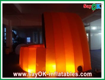 Inflatable বিজ্ঞাপন বুথ কমলা কাপড় Inflatalbe বার LED লাইটিং সহ পাব / ইভেন্টের জন্য এয়ারপ্রুফ