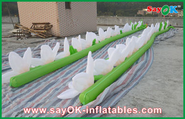 হোয়াইট ফ্লাওয়ার চেইন Inflatable আলোর অলংকরণ বিবাহ সজ্জা জন্য অক্সফোর্ড কাপড়