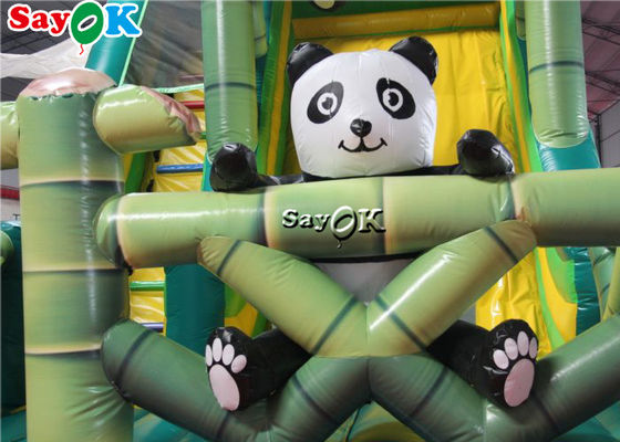 Inflatable Kids Slide Commercial Inflatable Bouncer Slide পান্ডা বাঁশ বন থিম inflatable স্লিপার স্লাইড