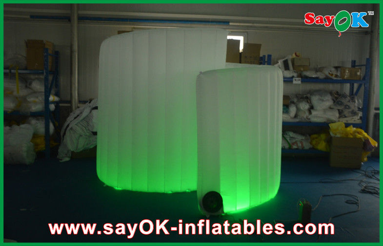 ফটো বুথ LED লাইট স্পাইরাল বিজ্ঞাপন Inflatable ফটোবুথ সাদা পোর্টেবল অক্সফোর্ড কাপড় সঙ্গে