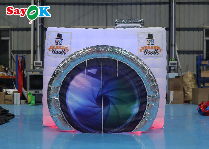 210D অক্সফোর্ড কাপড় সাদা ইনফ্ল্যাটেবল ফটো বুথ 7*7*4mH কাস্টম রঙ