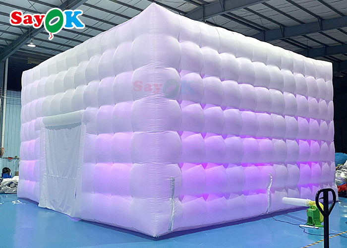 মোবাইল 8x8x4 মিটার আউটডোর হোয়াইট ইনফ্ল্যাটেবল এয়ার টেন্ট হ্যাপি পার্টির জন্য ইনফ্ল্যাটেবল পার্টি টেন্ট
