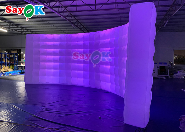 LED স্ট্রিপ সঙ্গে বাঁকা দেয়াল মাল্টি রঙের inflatable ব্যাকগ্রাউন্ড দেওয়াল ফটো বুথ দেওয়াল বিক্রয়ের জন্য