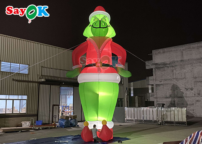 বিশাল inflatable কুকুর কার্টুন অক্ষর inflatable Grinch বেলুন সান্তা ক্রিসমাস জন্য সজ্জা