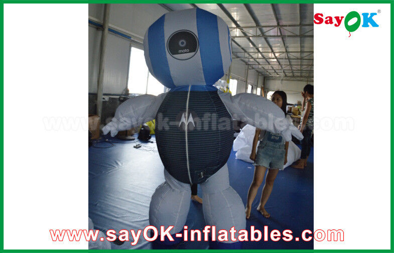 বিশাল inflatable রোবট কাস্টম 2mH অক্সফোর্ড কাপড় রোবট কাস্টম inflatable পণ্য বিজ্ঞাপনের জন্য নীল