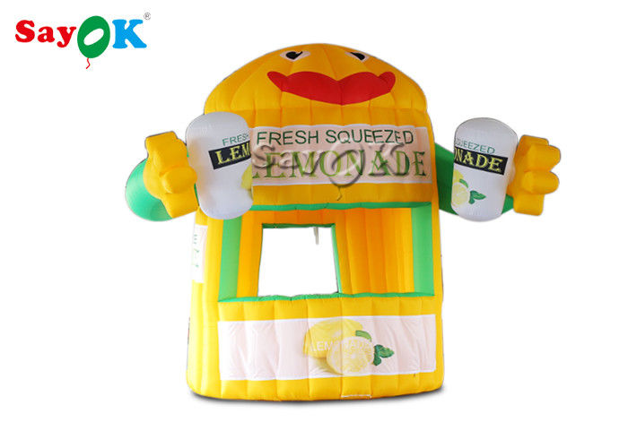 কাস্টম ইনফ্ল্যাটেবল টেন্ট ইনফ্ল্যাটেবল ওয়ার্ক টেন্ট পিভিসি 3 * 3 * 4mH ইনফ্ল্যাটেবল লেমোনেড স্ট্যান্ড টেন্ট