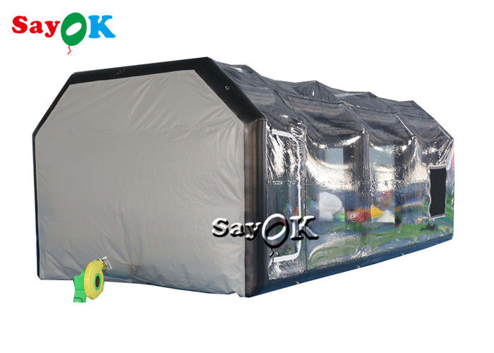 পরিষ্কার inflatable তাঁবু 8x4x3mH কালো পোর্টেবল inflatable বায়ু তাঁবু বায়ুরোধী গাড়ী স্প্রে বুথ