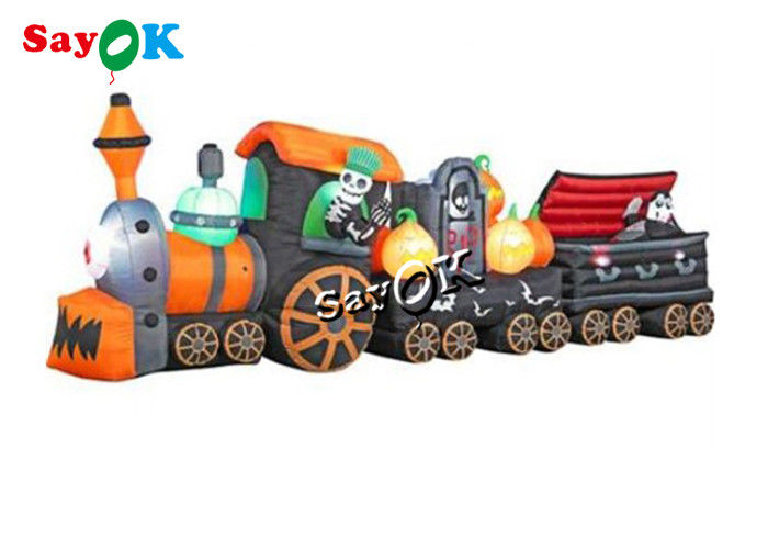 9 ফুট আলোকিত হ্যালোইন ইনফ্ল্যাটেবল ট্রেন