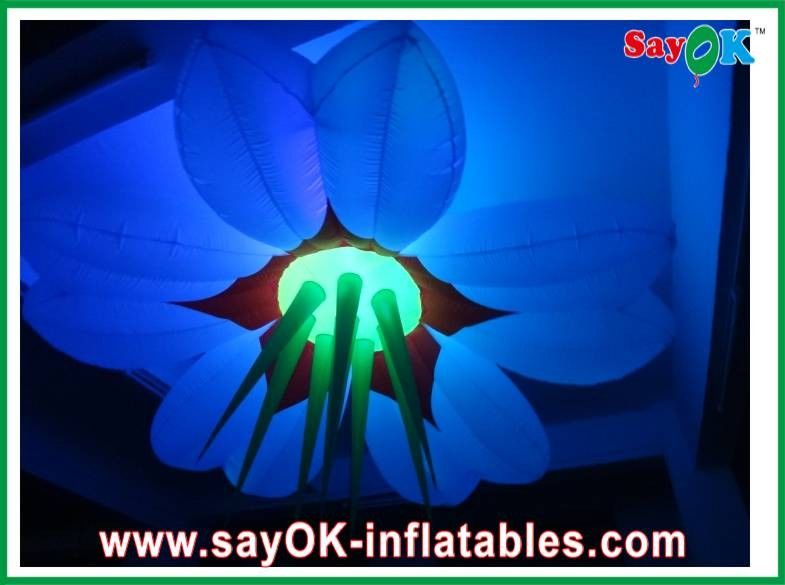 নেতৃত্বাধীন আলোর সঙ্গে আলংকারিক নাইলন কাপড় Inflatable ফুল ব্যাসার্ধ 2.5m