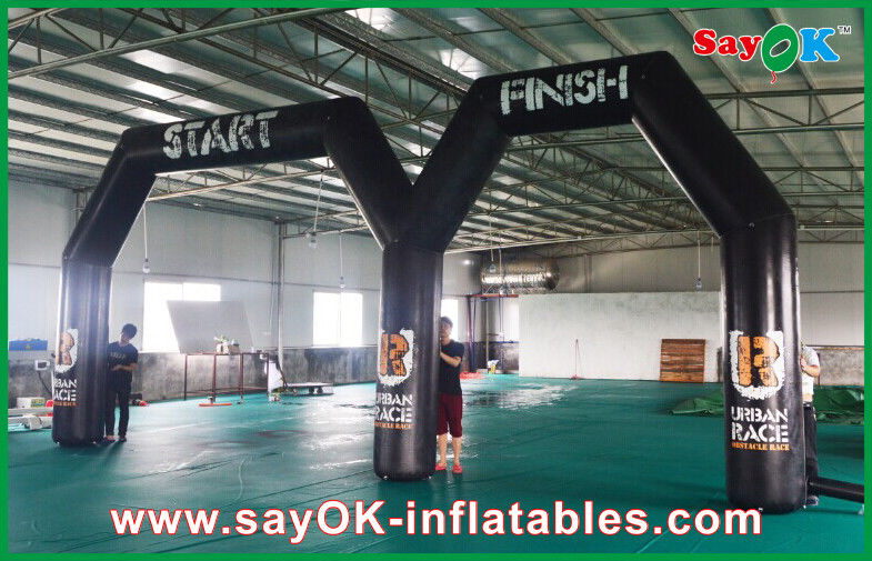 পার্টি সিটি বেলুন আর্চ কাস্টমাইজড লোগো প্রিং ইনফ্ল্যাটেবল স্টার্ট ফিনিশ লাইন ডাবল আর্চ সহ