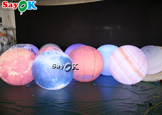 LED বিশাল ঝুলন্ত ইনফ্ল্যাটেবল লাইটিং ডেকোরেশন আট প্ল্যানেট পিভিসি উপাদান