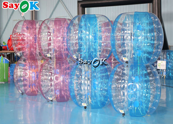 Inflatable কার্নিভাল গেম প্রাপ্তবয়স্ক TPU PVC বডি Zorb বাম্পার বল সেট স্বচ্ছ নীল গোলাপী Inflatable বাবল সকার
