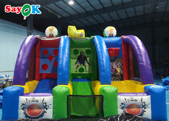 জায়ান্ট ইনফ্ল্যাটেবল বাস্কেটবল হুপস 5x3m মজার বাণিজ্যিক বাস্কেটবল শুটিং গেম