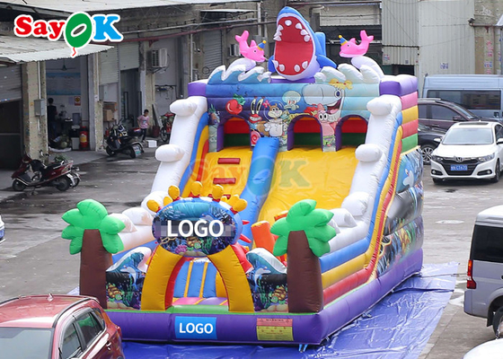 বাণিজ্যিক inflatable স্লাইড কার্টুন পিভিসি inflatable bouncer স্লাইড শিশু bounce কাসল মজা স্লাইড বাধা কোর্স