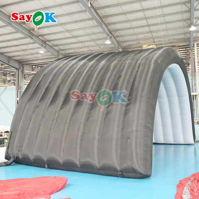 পার্টি ইভেন্টের জন্য 10x6x5.4mH ব্ল্যাক ডোম ইনফ্ল্যাটেবল স্টেজ টেন্ট