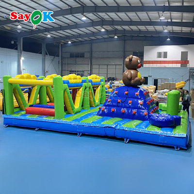 বাণিজ্যিক inflatable বাধা কোর্স বিশাল inflatable খেলার মাঠ শিশুদের জন্য বহিরঙ্গন inflatable থিম পার্ক