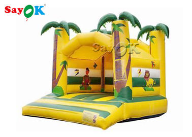 জঙ্গল অ্যানিমাল থিম হলুদ inflatable বাউন্সি ক্যাসল ডিজিটাল প্রিন্টিং সহ
