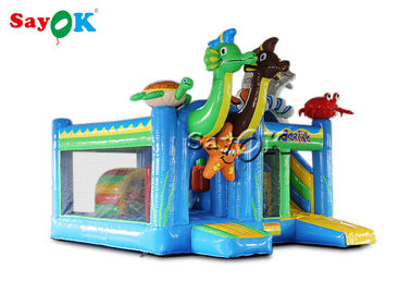 5.5x5x3.9mH সি ওয়ার্ল্ড থিম শিশুদের inflatable বাউন্স স্লাইড