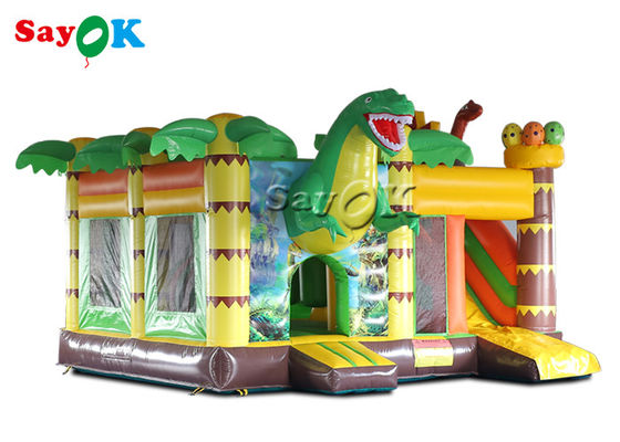 বাণিজ্যিক ডায়নোসর পার্টি 5.3x5x3.4mH ইনফ্ল্যাটেবল বাউন্সার স্লাইড