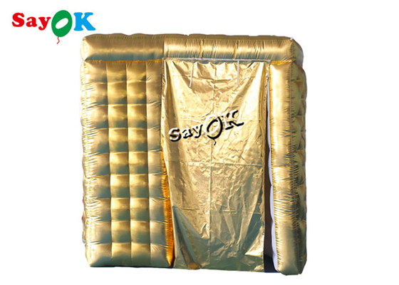 ইনফ্ল্যাটেবল পার্টি ডেকোরেশন 2.4m 8ft গোল্ড কালার আর্ক ইনফ্ল্যাটেবল ফটো বুথ ব্যাকড্রপ ইনার এয়ার ব্লোয়ার সহ