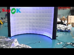 প্রদর্শনীর জন্য হট সেলিং পোর্টেবল কার্ভড ইনফ্ল্যাটেবল ফটো বুথ ব্যাকড্রপ ওয়াল