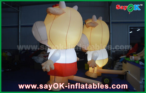 LED আলো সহ inflatable মডেল কাস্টম অক্সফোর্ড কাপড় inflatable কার্টুন গরু