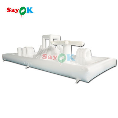 কাস্টমাইজড বাণিজ্যিক সফট প্লে সরঞ্জাম হোয়াইট স্প্ল্যাশ প্যাড ইনফ্ল্যাটেবল ওয়াটার পার্ক বাউন্সিং ক্যাসল স্লাইড