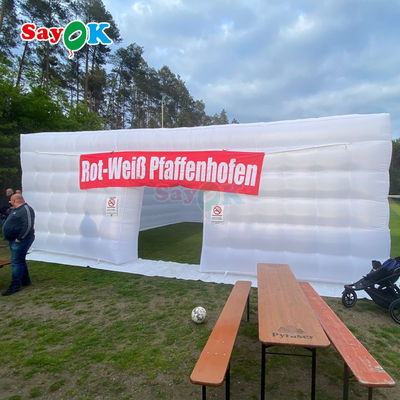 8 মিটার বড় ঘনক্ষেত্র বায়ু তাঁবু LED 80 জনের পার্টি ইভেন্ট বায়ু ব্লাভার সঙ্গে inflatable তাঁবু