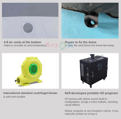 সায়োক ৬ মি ডিজিটাল প্রিন্টিং মোবাইল প্ল্যানেটারিয়াম গম্বুজ পোর্টেবল ইনফ্ল্যাটেবল জ্যোতির্বিজ্ঞান স্কুলের জন্য তাঁবু
